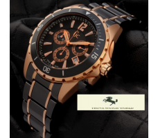 HK1337 GUESS COLLECTİON GCX76004G2S SİYAH GOLD ERKEK SAATİ
